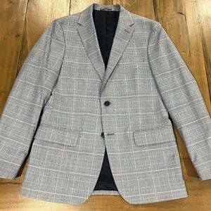 Tommy Hilfiger Men’s Cotton Glen Plaid Sport Coat, Size 38R, Blue/White Plaid